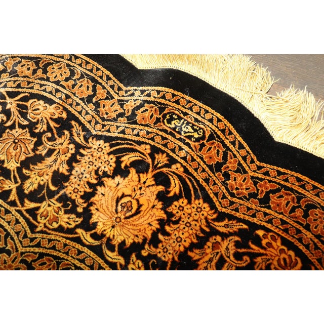 20th Century Signed Round Silk Rug rug no. 10947 For Sale - Image 9 of 10