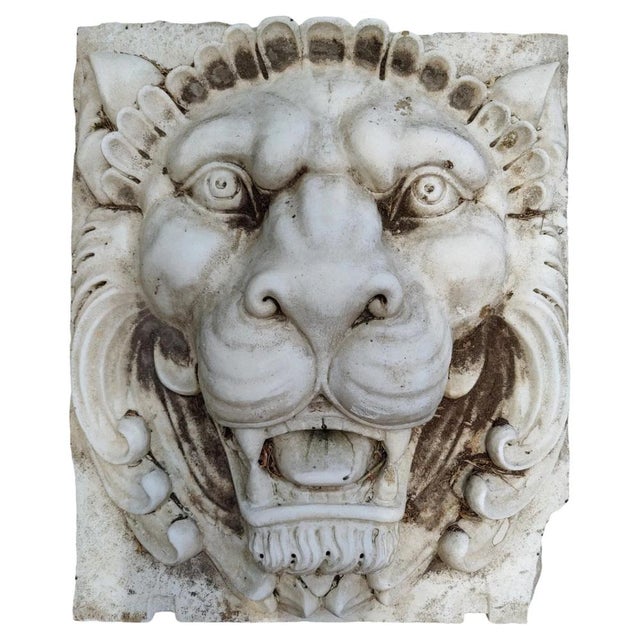 Unknown, Lion's Face Mask, Venice, 19th Century, Marble For Sale - Image 6 of 6