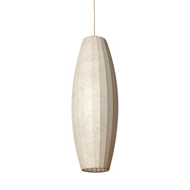 Large Mid-Century Italian Beige Cocoon Pendant attributed to Castiglioni for Hille, 1960s For Sale