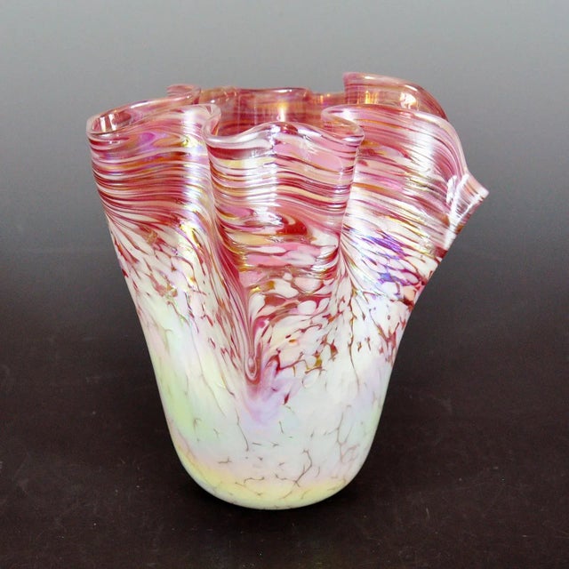 2000 - 2009 Studio Glass Connie Christopher Handkerchief Vase For Sale - Image 5 of 5