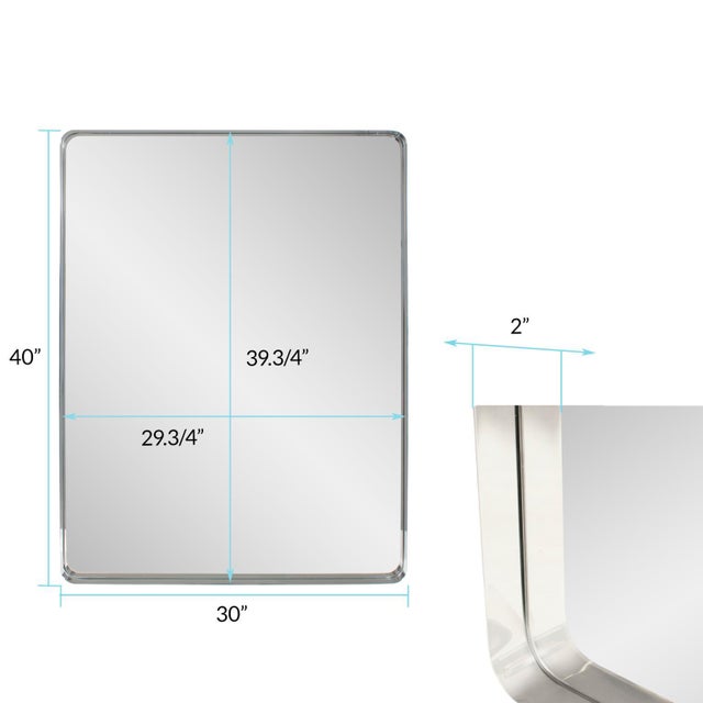 Steele Polished Silver Mirror For Sale - Image 11 of 11