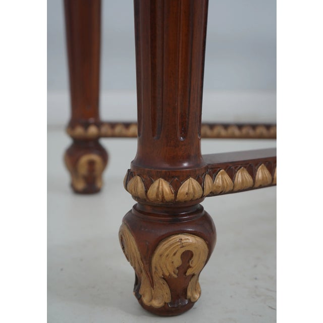 1990s Councill Craftsmen Glass Top Regency Console Table For Sale - Image 5 of 12