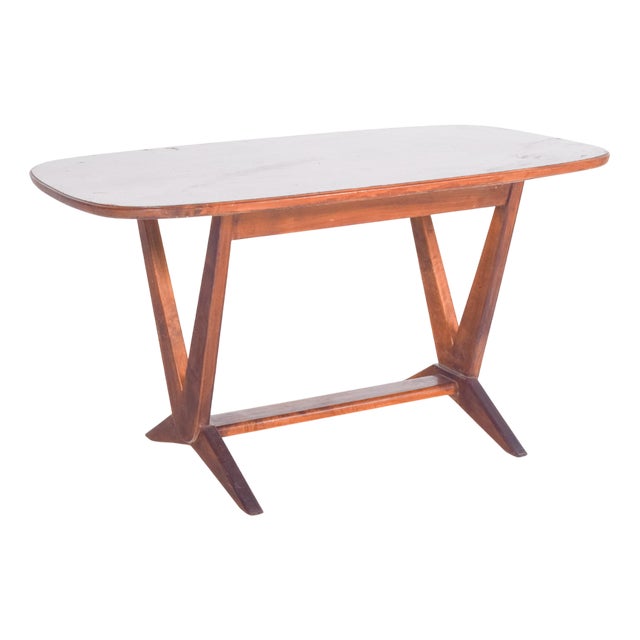 Rectangular Coffee Table with V-Shaped Legs, 1950s For Sale