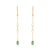 Handcrafted Emerald Drop Chain Earrings in 14k Yellow Gold With Fishhook Closure- A Pair For Sale - Image 4 of 12