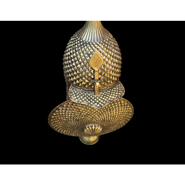 Large Hand Hammered Brass Helmet Shield Set For Sale - Image 14 of 15