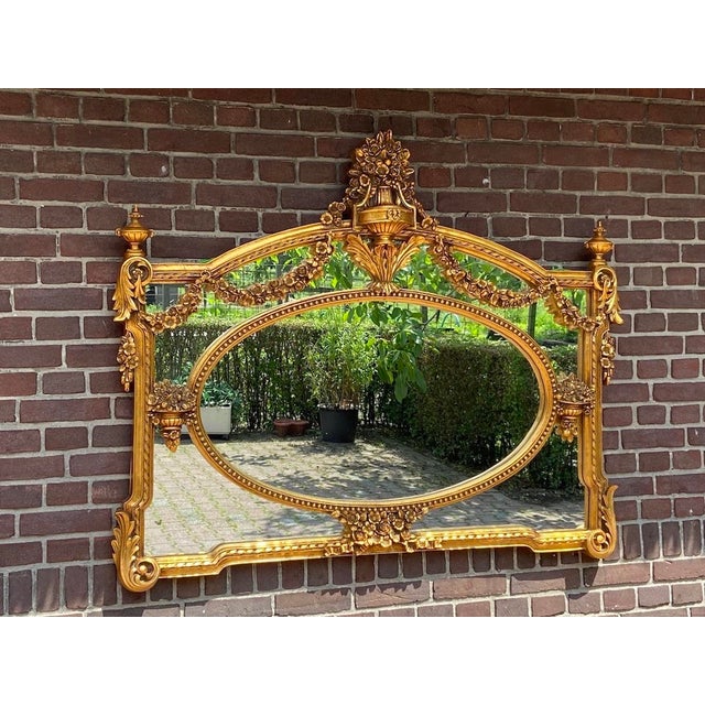 1980s 1980s Italian Baroque Gold Beech Mirror Wall 1pc For Sale - Image 5 of 12