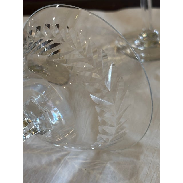 Vintage Cut Crystal Martini Glasses - Set of 4 For Sale - Image 4 of 5