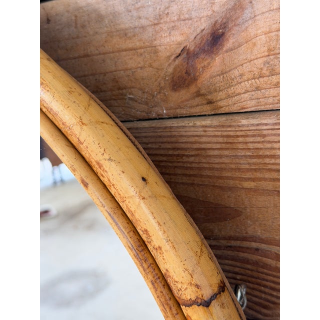 1960s Italian Rattan and Bamboo Round Mirror for Raymor For Sale In Naples, FL - Image 6 of 12