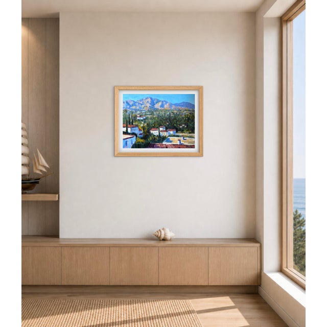 2020s Original Oil Painting – Santa Barbara View With the Santa Ynez Mountains For Sale - Image 5 of 9