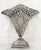 Art Nouveau Vintage Ornate Fan Vase, Art Nouveau-Style Scrollwork, a Reticulated Top Edge, and a Central Pineapple Motif. For Sale - Image 3 of 15