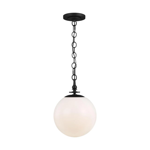 Traditional Thomas O'Brien by Visual Comfort Studio Capri Large Pendant, Black For Sale - Image 3 of 3
