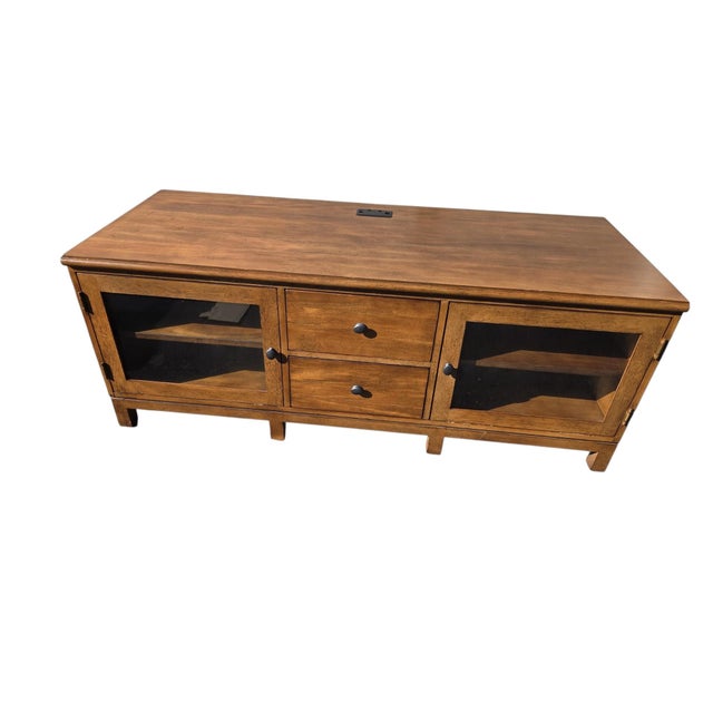 1990s Ethan Allen Tango Hawke Collection Media Console Sideboard Tv Stand Maple For Sale In Philadelphia - Image 6 of 18