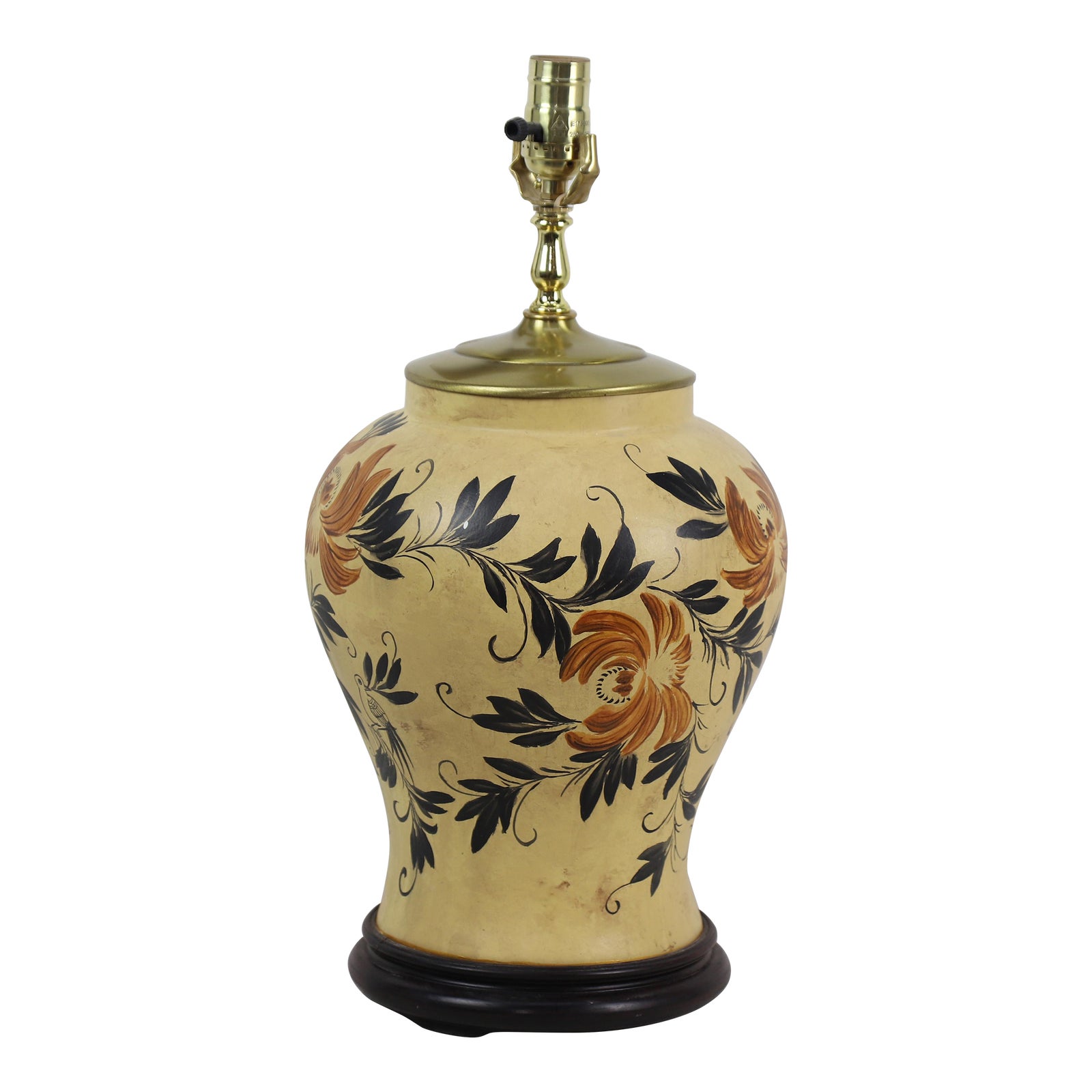 Vintage Hand Painted Flower Vase Shape Table Lamp Chairish