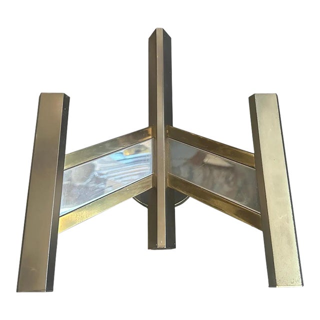 1960s Mid-Century Modern Brass and Steel Italian Wall Sconce by Gaetano Sciolari For Sale