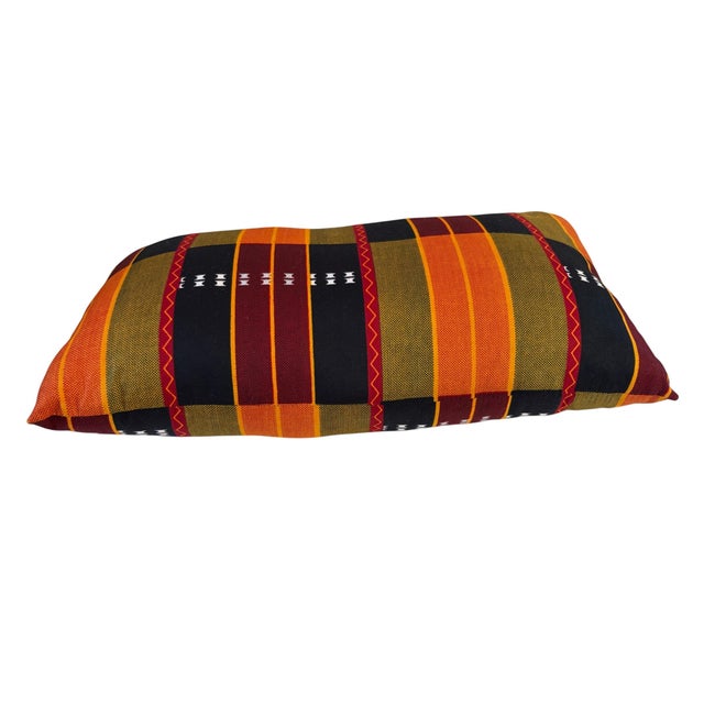 African African Kente Cloth Throw Lumbar Pillow 18" W For Sale - Image 3 of 8