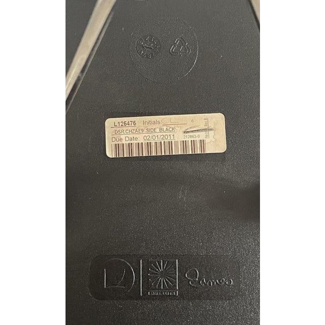 Herman Miller Herman Miller Eames DSR Black Plastic Dining Chairs Chrome Eiffel Bases Set of 2 For Sale - Image 4 of 5