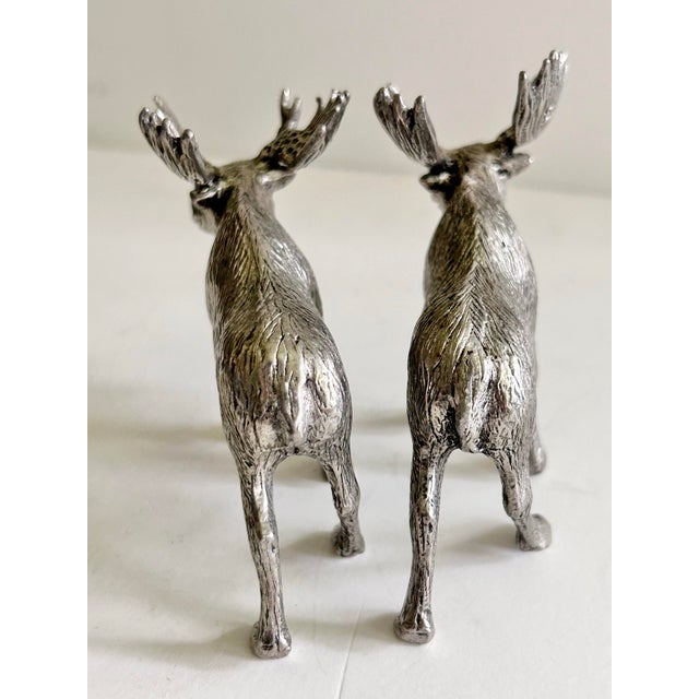 Vintage St. Anton Pewter Moose Salt and Pepper Shakers by Zodax For Sale In Louisville - Image 6 of 6