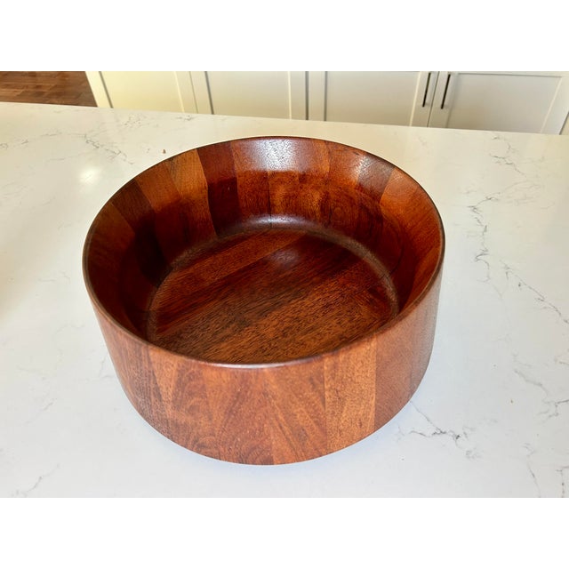 Vintage Dansk Large Circular Teak Salad or Fruit Bowl For Sale - Image 6 of 7