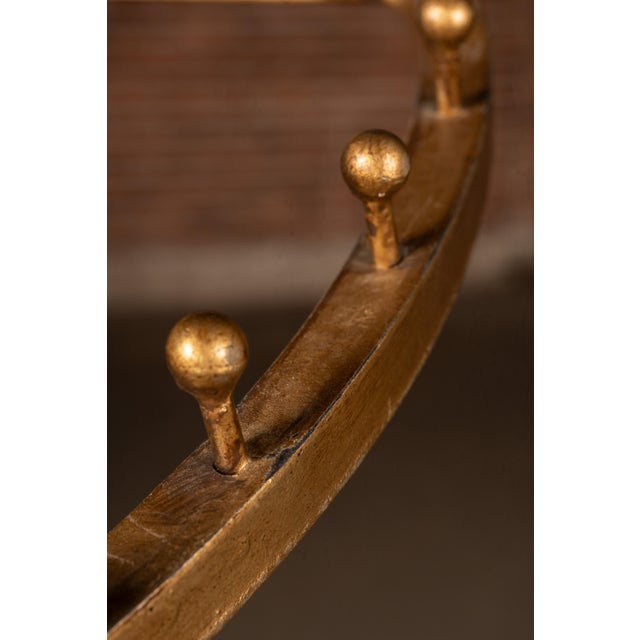 Gold Mid 20th Century Hollywood Regency Wrought Iron Spiral Tie & Belt Display Stand For Sale - Image 8 of 8