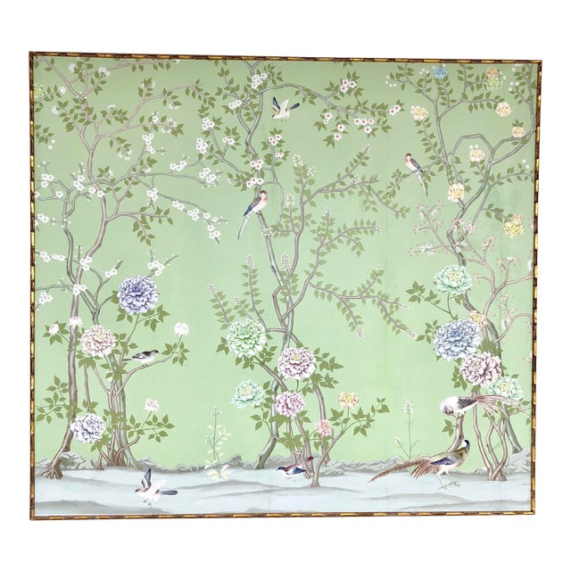Framed Chinoiserie Wallpaper Panel | Chairish