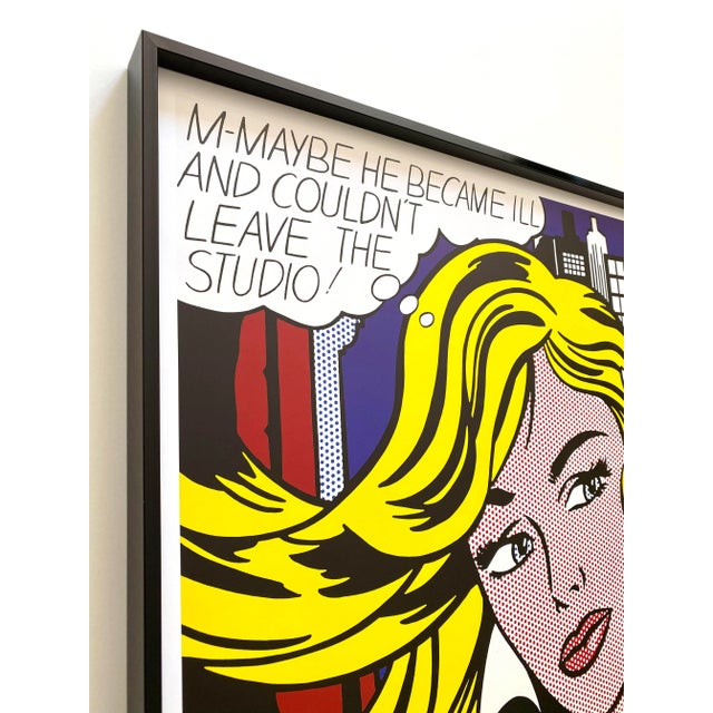 Roy Lichtenstein Roy Lichtenstein Fine Art Lithograph Print Framed Pop Art Museum Poster " M-Maybe " 1965 For Sale - Image 4 of 13