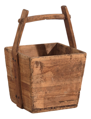 Antique Oriental Basket in Elm, 1900s