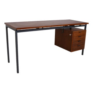 Wooden Apples, Wooden Desk, Brown Teak, Bauhaus Style, Drawers For Sale