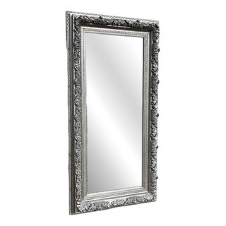 Large Full-Length Mirror with Silver Frame For Sale
