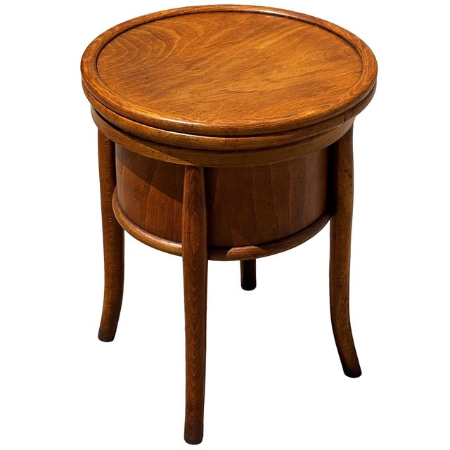 Wood Late Victorian Hand Sculpted Walnut Commode Chamber Pot W/ Lid by Thonet For Sale - Image 7 of 7
