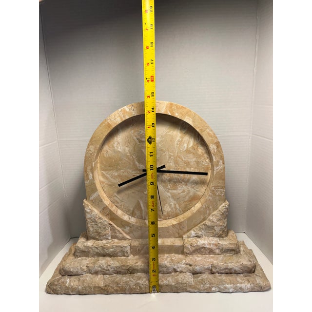 1980's Vintage Renoir Huntington, Ca Ponte Mactan Natural Stone Mantel Clock For Sale In Los Angeles - Image 6 of 8