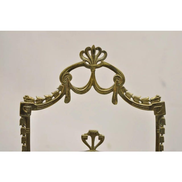 Art Nouveau Antique German Art Nouveau Brass Metal Pickle Castor With Etched Glass Insert For Sale - Image 3 of 11