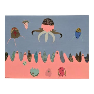 Orig Nancy Goodman Lawrence Acrylic & Collage Painting - Mind's Eye For Sale