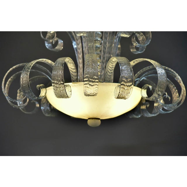 Fancy Murano Glass Art Deco Chandelier For Sale - Image 9 of 13