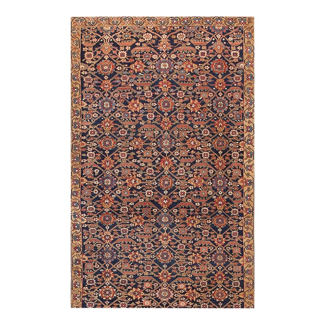 Fantastic Navy Background Color With Cute Allover-Floral Design Antique Persian Runner For Sale
