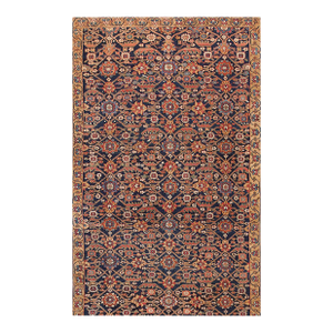 Fantastic Navy Background Color With Cute Allover-Floral Design Antique Persian Runner
