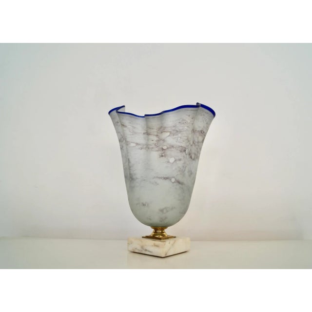 Hollywood Regency 1960's Hollywood Regency Murano & Marble Table Lamp For Sale - Image 3 of 13