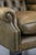 English Style Moss Green Cowhide Chesterfield Wingback Armchair For Sale - Image 11 of 16