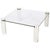 Metal Italian Style Chrome Cylinder and Glass Square Coffee Table For Sale - Image 7 of 7
