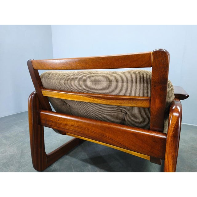 Scandinavian Lounge Chairs in Wood and Corduroy Upholstery, 1970s, Set of 2 For Sale - Image 13 of 15