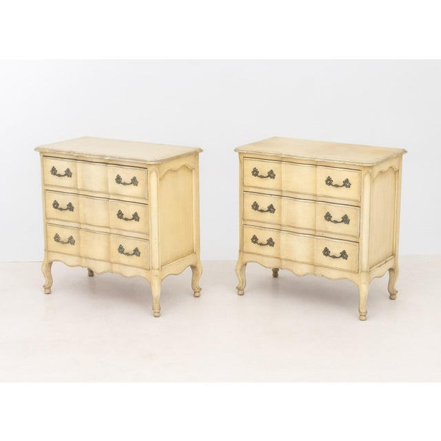 French Provincial French Provincial Style Painted Nightstands, Pair For Sale - Image 3 of 10