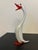 This sculptue is a handcrafted Italian Murano glass artwork featuring a heron using white glass encased in crystal with...