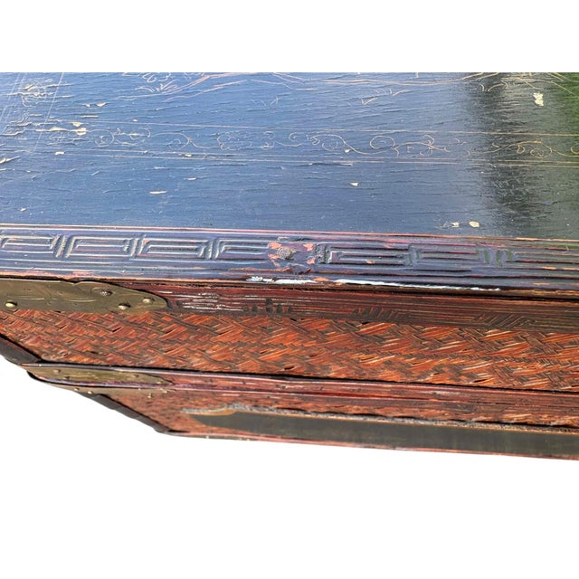Late 20th Century Maitland-Smith Chinoiserie Bamboo Chest For Sale - Image 9 of 12