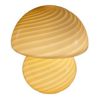 Vetri Murano Glass Mushroom Shaped Spiral Table Lamp For Sale