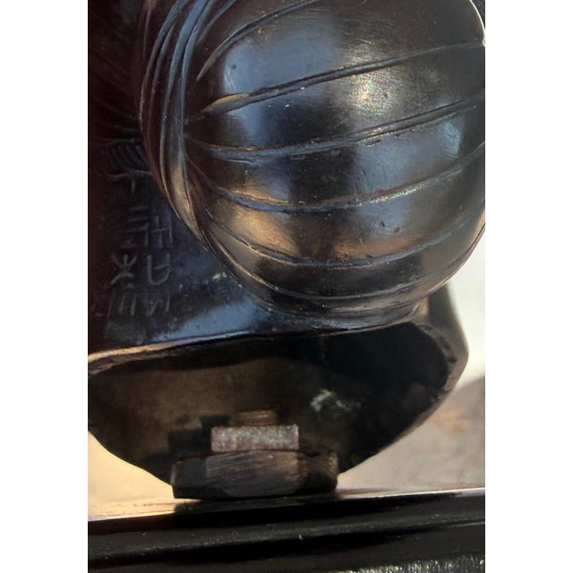 Mid-Century Modernist Patinated Bronze Bust of a Vietnamese Woman by Nguyen Thanh Le (Saigon, C. 1950s/1960s) For Sale - Image 4 of 12