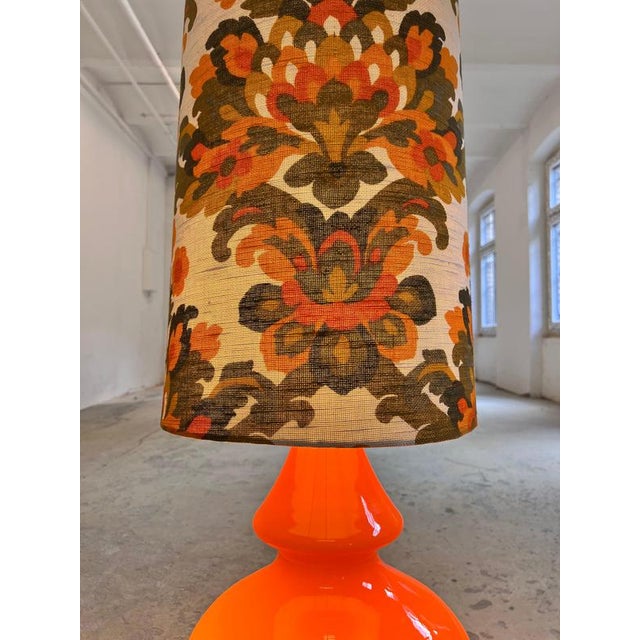 Orange Floor Lamp with Luminous Glass Base, 1970s For Sale - Image 6 of 11