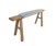 Farmhouse Rustic Em Long Bench W/French Ticking Upholstery For Sale - Image 3 of 10