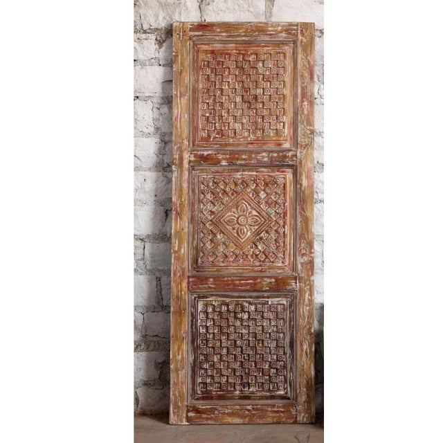 Add vintage charm to your interiors with this antique carved door, beautifully finished in a distressed white patina that...
