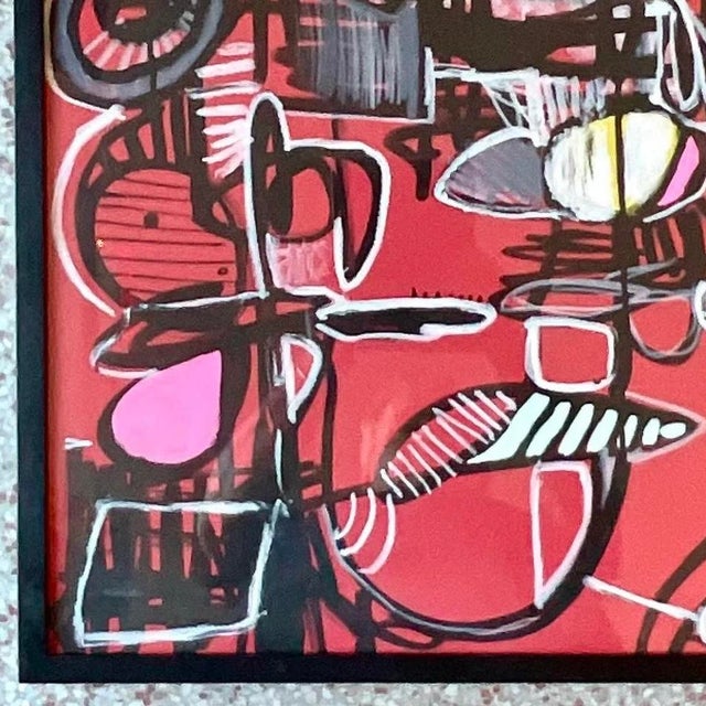 Vintage Abstract Signed Original Oil on Paper For Sale - Image 11 of 13