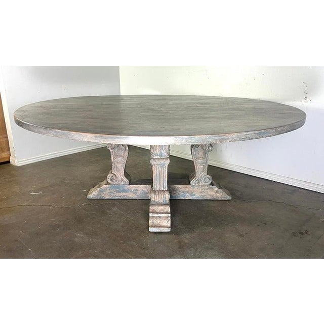 Neoclassical Monumental Neoclassical Style Painted Dining Table For Sale - Image 3 of 14