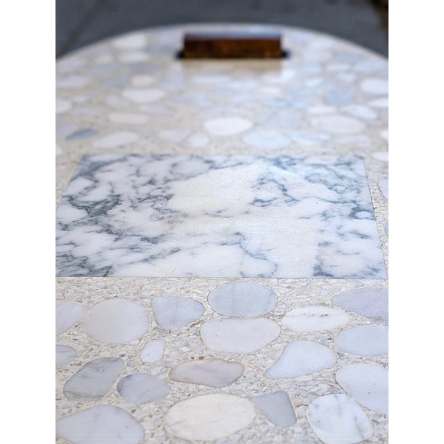 Vintage Biomorphic Terrazzo-Top Side Table With Wood Base For Sale - Image 9 of 9